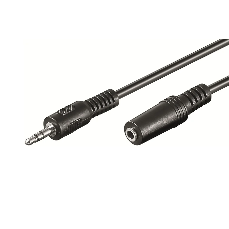 Cabo de extensão áudio jack 3,5mm estéreo macho para fêmea 3m preto Ewent EC1651