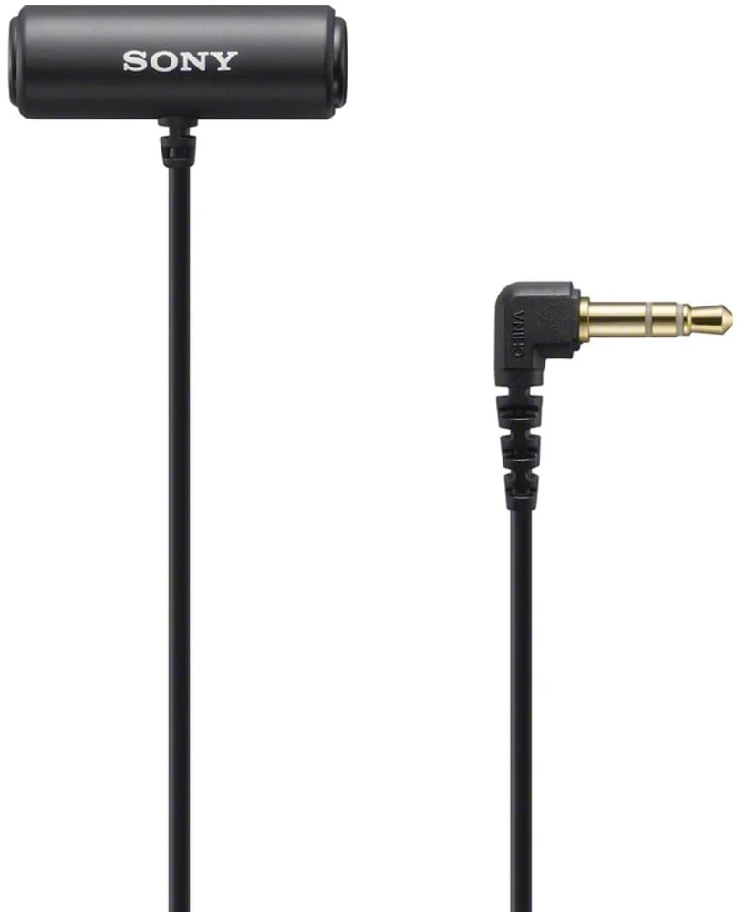 Microfone Lapela Sony ECM-LV1 Estéreo 3.5mm para Vlogs Entrevistas Compatível ECM-W2BT - Imagem 1