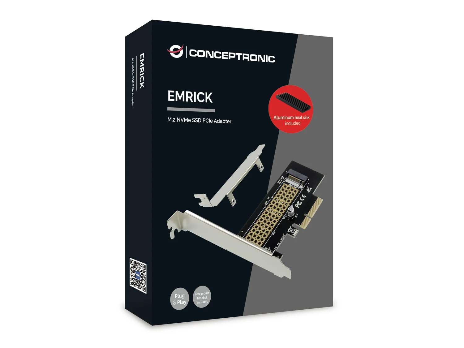 Placa Adaptadora PCIe para SSD M.2 NVMe Conceptronic EMRICK05BS com Dissipador - Imagem 4