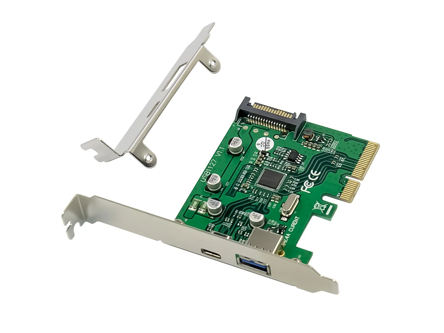Placa PCIe USB 3.2 Gen 2 Conceptronic EMRICK09G 1x USB-C + 1x USB-A 10Gbps - Imagem 1