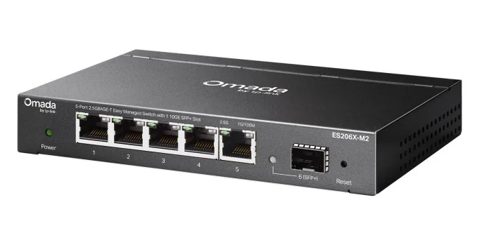 Switch de rede gerido 5 portas 2.5GbE com SFP+ 10G TP-Link Omada ES206X-M2