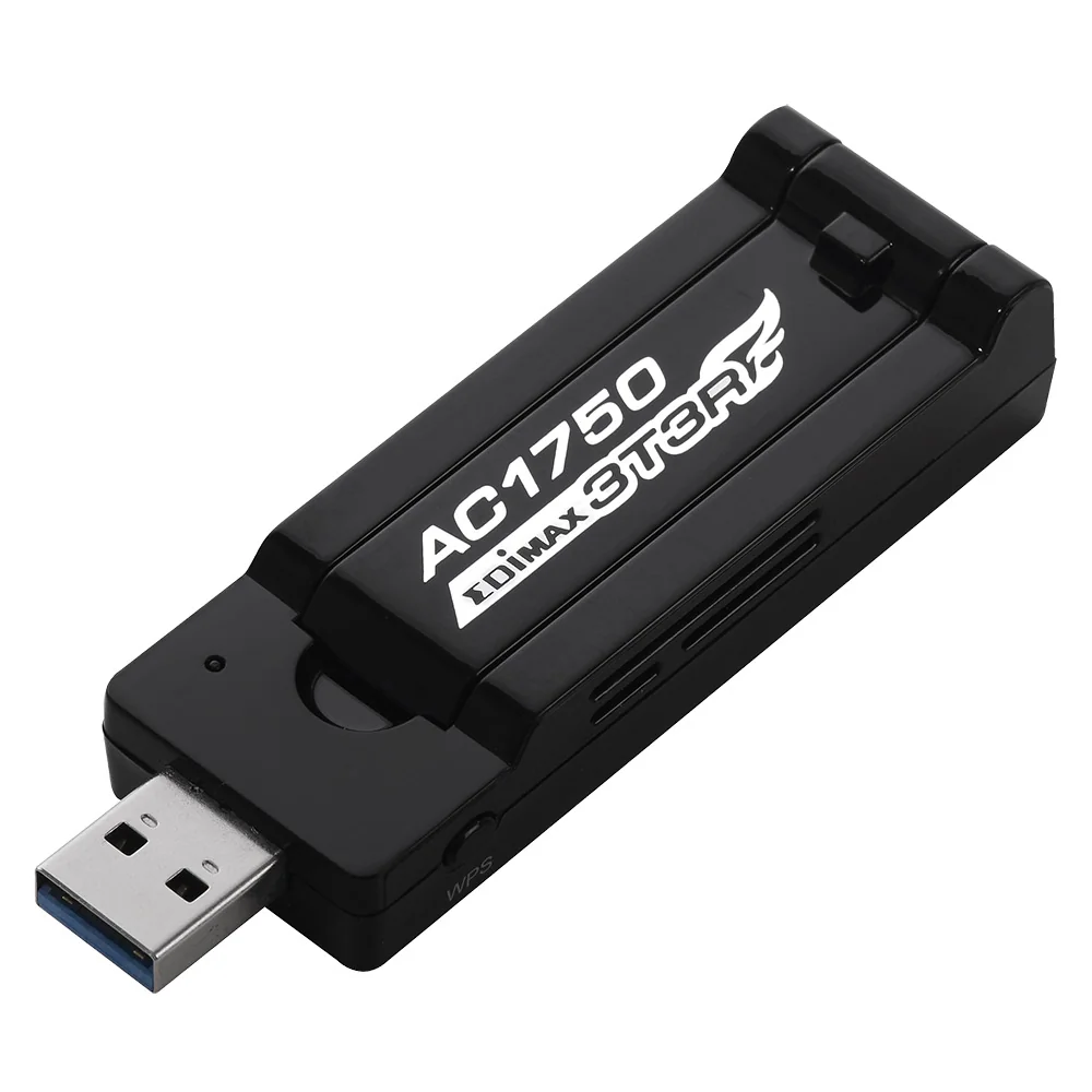 Adaptador Wi-Fi USB Edimax EW-7833UAC AC1750 Dual-Band USB 3.0 Antena Ajustável 180° Preto - Imagem 1