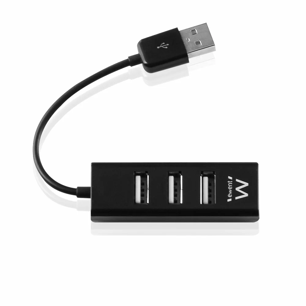 Hub USB Ewent EW1123 Mini 4 Portas USB 2.0 480 Mbps Preto