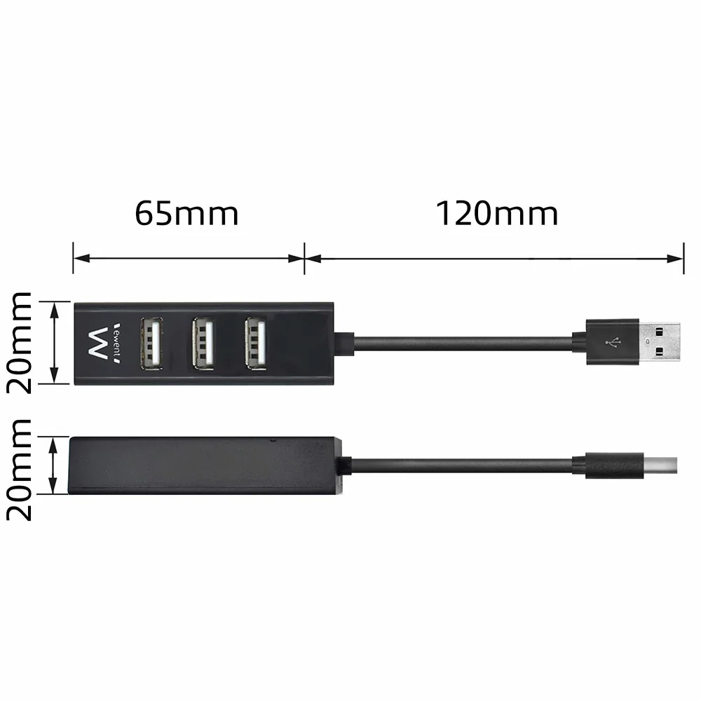 Hub USB Ewent EW1123 Mini 4 Portas USB 2.0 480 Mbps Preto - Imagem 6