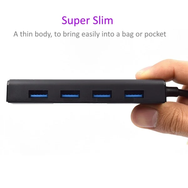 Hub USB 3.2 Gen 1 compacto 4 portas com DC jack Ewent EW1136 - Imagem 2