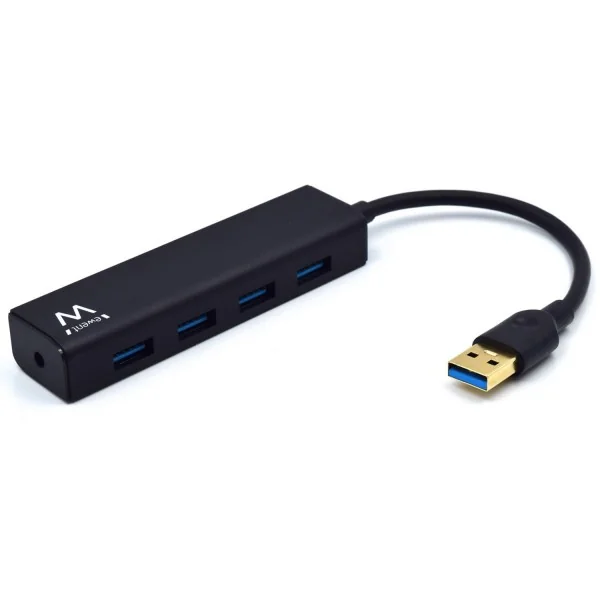 Hub USB 3.2 Gen 1 compacto 4 portas com DC jack Ewent EW1136