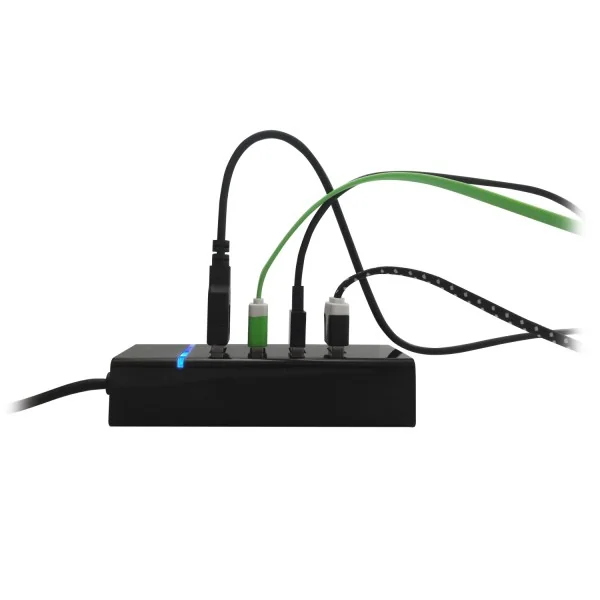 Hub USB Ewent EW1137 Type-C 4 Portas USB 3.0 5 Gbps Preto - Imagem 3