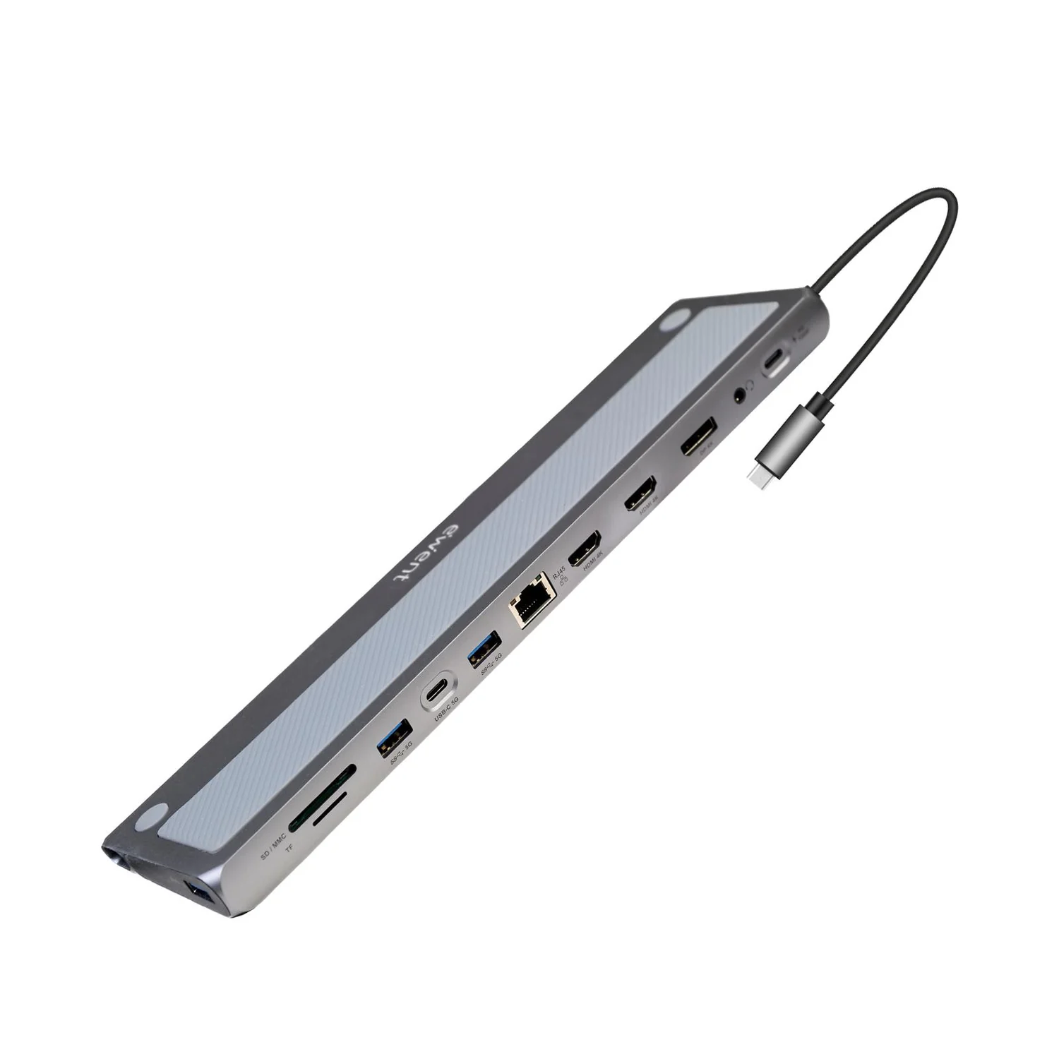 Dock multiporta USB-C 12 em 1 com 2x HDMI 4K, DP 4K, RJ45 Gigabit e PD 100W Ewent EW1150