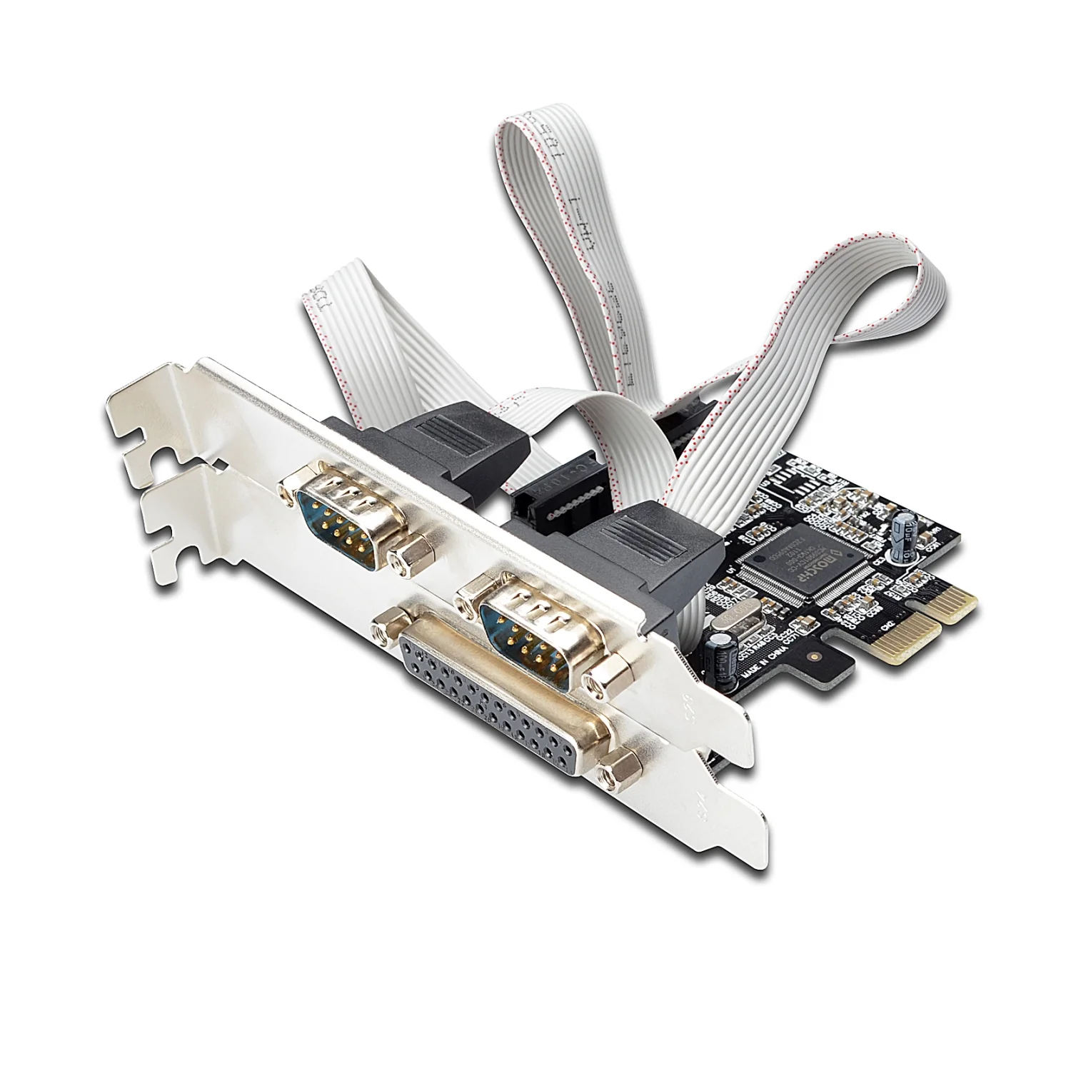 Placa PCI Express Ewent EW1158 com 2 Portas Série RS-232 e 1 Porta Paralela DB25