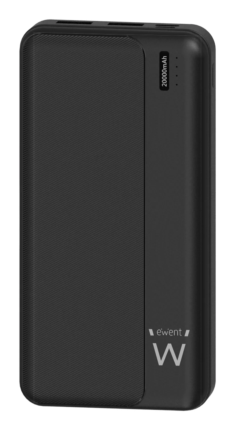 Powerbank Ewent EW1163 20000mAh PD 22,5W USB-C + 2x USB-A Carregamento Rápido Preto