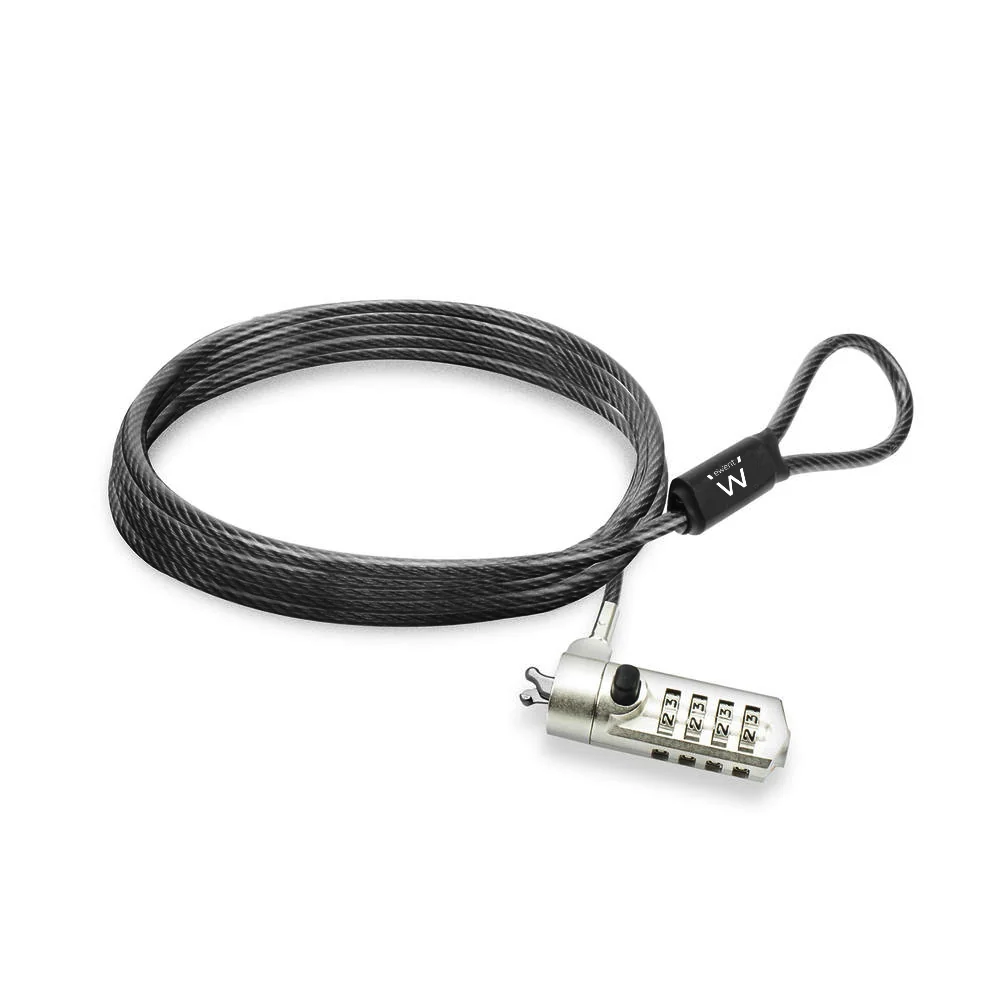 Cadeado de Segurança Ewent EW1243 Wedge Lock para Portátil com Combinação e Cabo 1.5m - Imagem 1