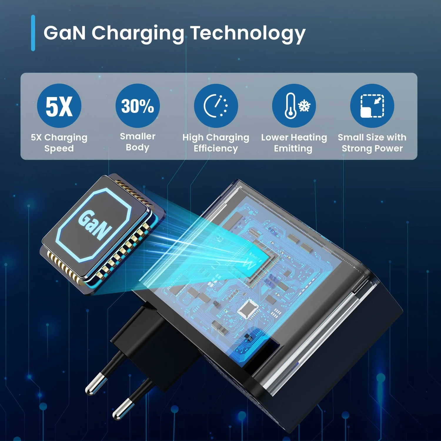 Carregador EWENT GaN 100W 3x USB-C Power Delivery 3.0 + 1x USB-A Quick Charge 3.0 Preto - Imagem 10