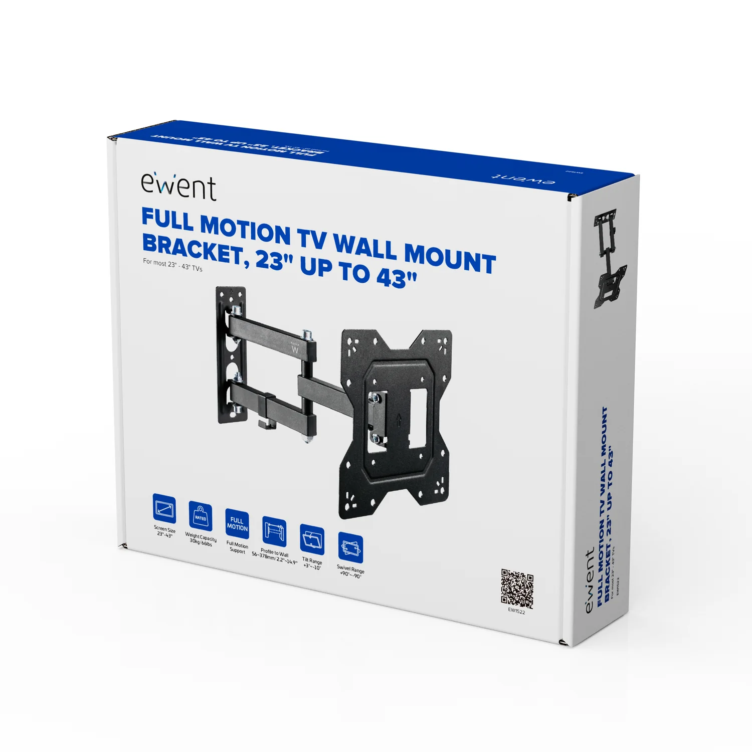 Suporte de parede para TV 23"-43" Ewent EW1522 articulado 3 pivôs VESA 100x100-200x200 preto - Imagem 2