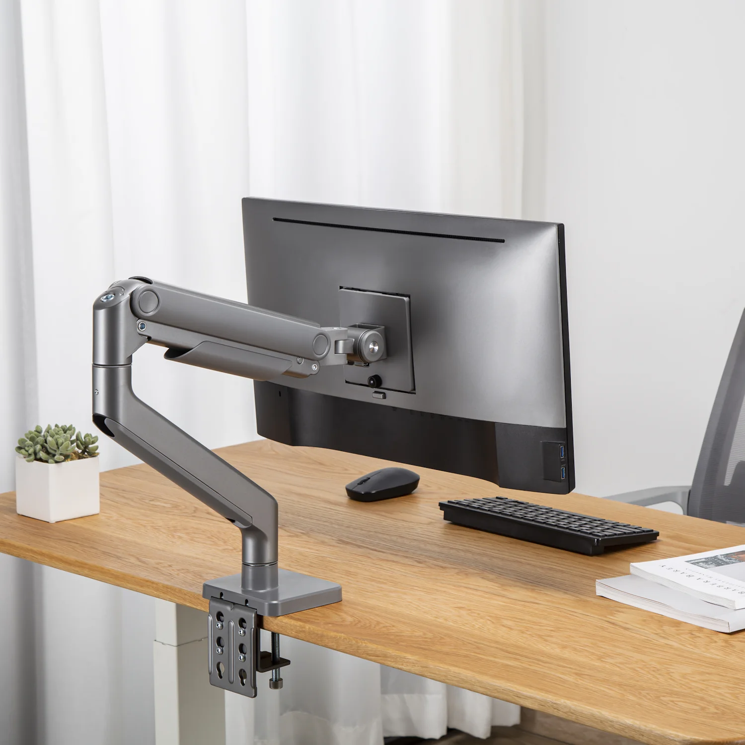 Suporte de Secretária para Monitor Ewent EW1529 até 49" Ultrawide VESA 100x100 Prateado - Imagem 7