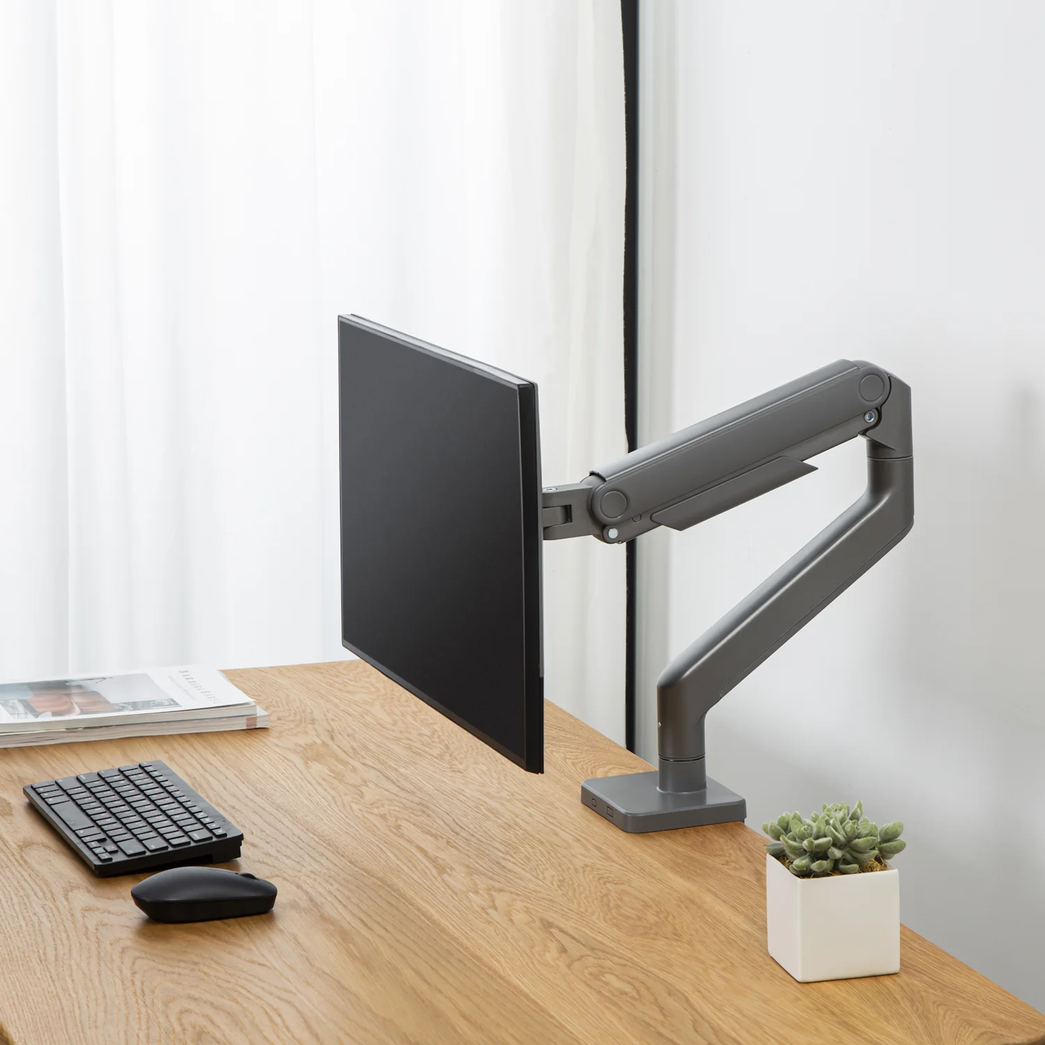 Suporte de Secretária para Monitor Ewent EW1529 até 49" Ultrawide VESA 100x100 Prateado - Imagem 6