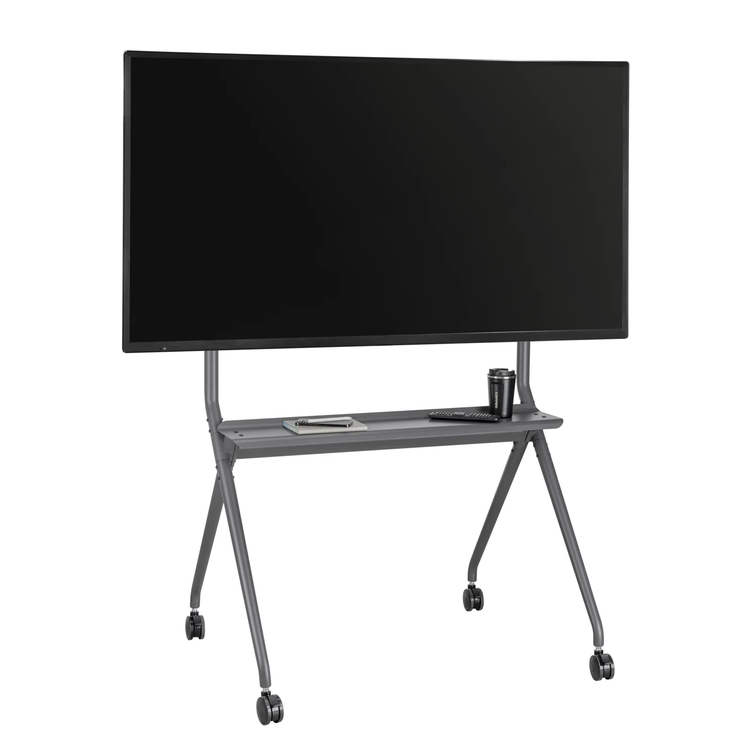 Suporte Móvel de Chão para TV Ewent EW1542 50-86" com Prateleira VESA 800x600 Preto - Imagem 2