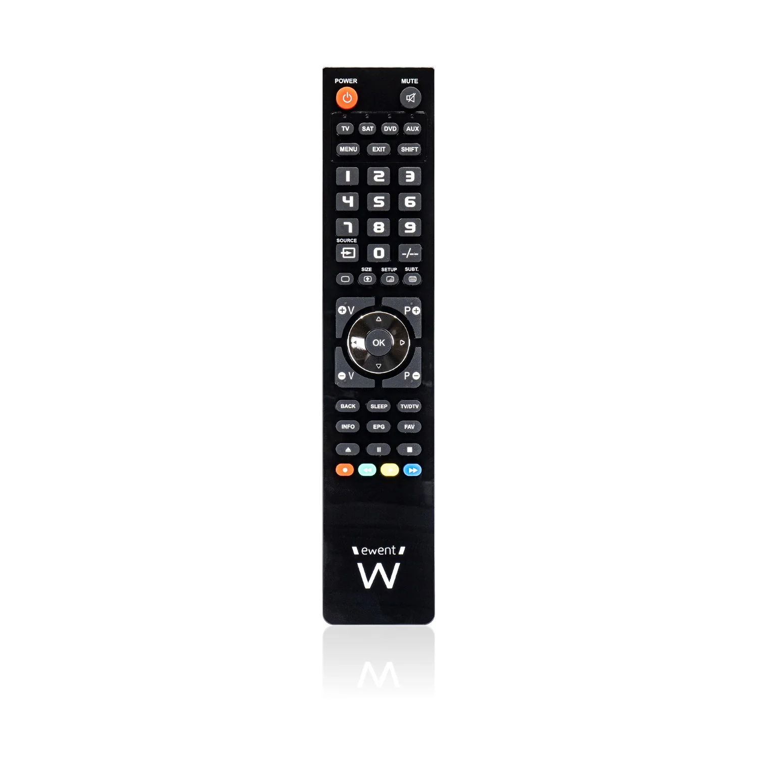 Comando universal 4 em 1 Ewent EW1570 programável via PC cabo micro USB para TV DVD SAT STB preto
