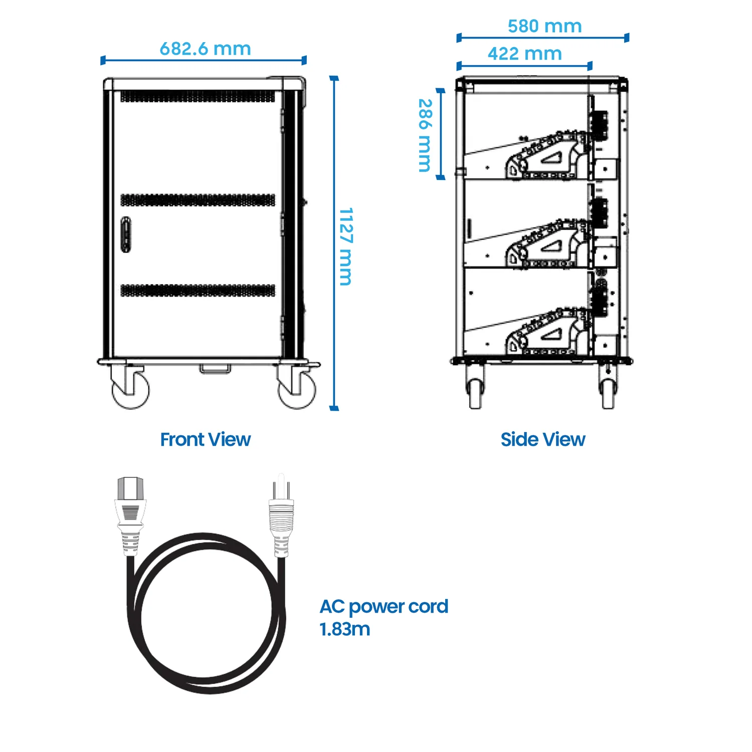 Carrinho de Carregamento Móvel Ewent EW1701 para 36 Portáteis/Tablets até 15,6", com Rodas - Imagem 9