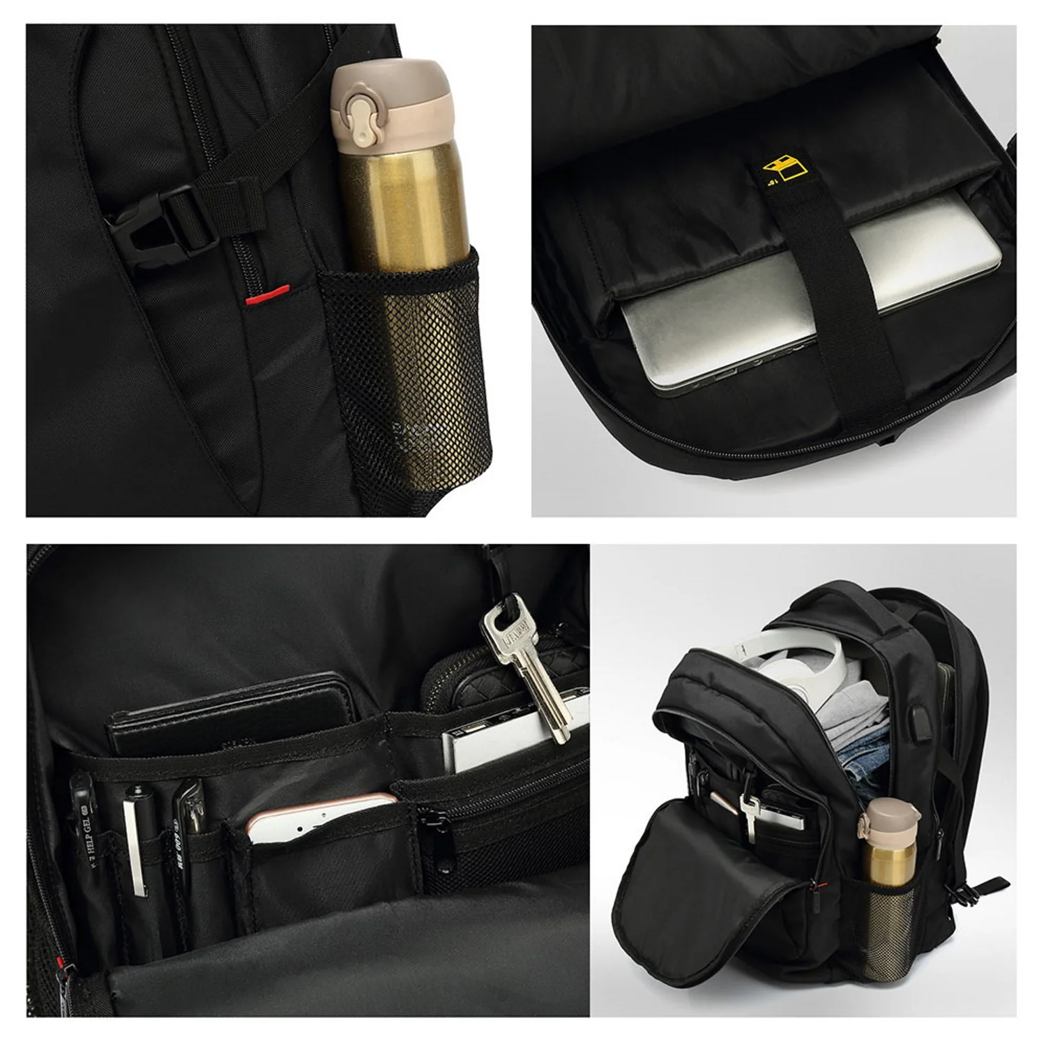 Mochila para Portátil Ewent EW2526 até 15,6", Preta com Porta USB, 26 Litros - Imagem 4