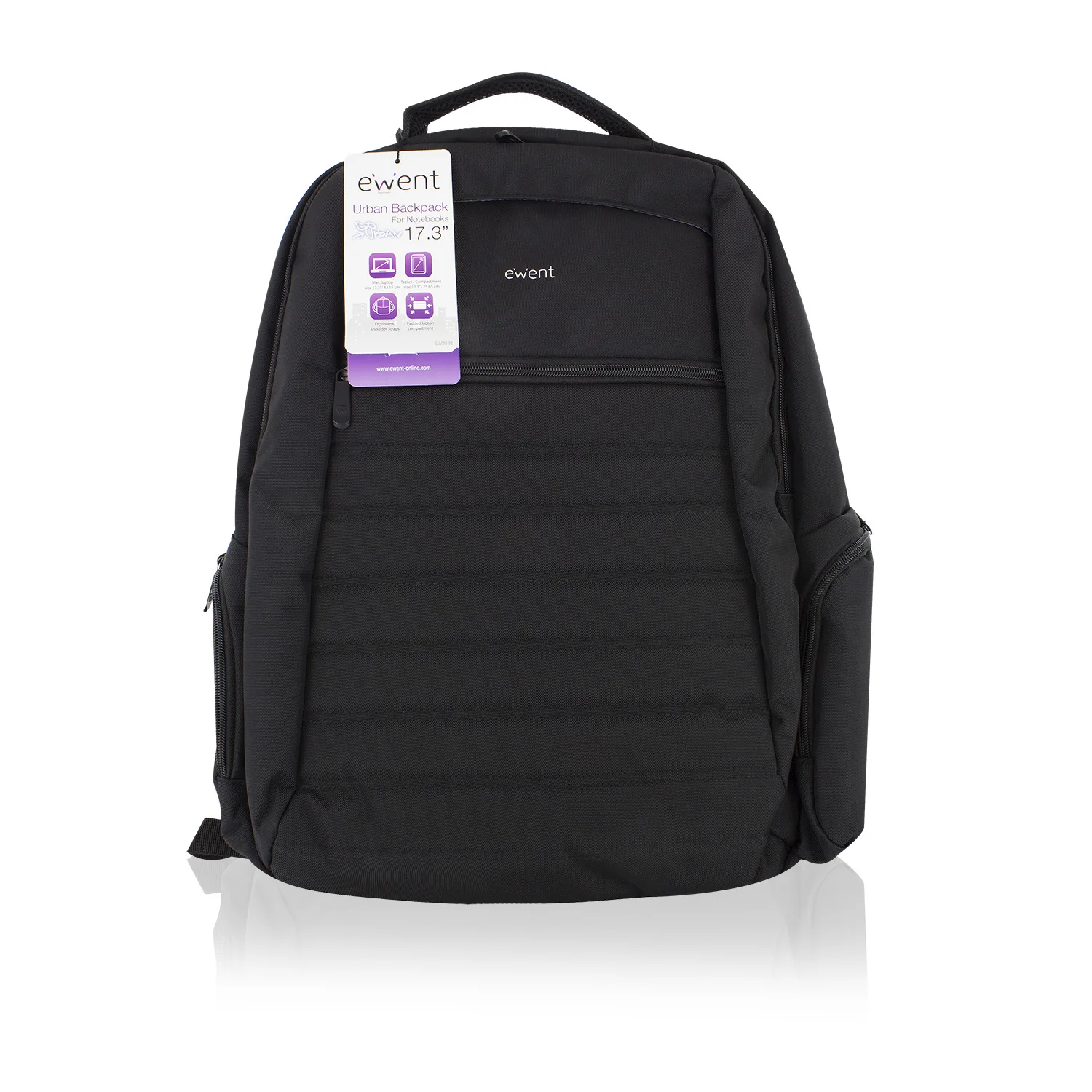 Mochila para Portátil Ewent EW2528 Urban 17.3" Preta Resistente à Água - Imagem 4