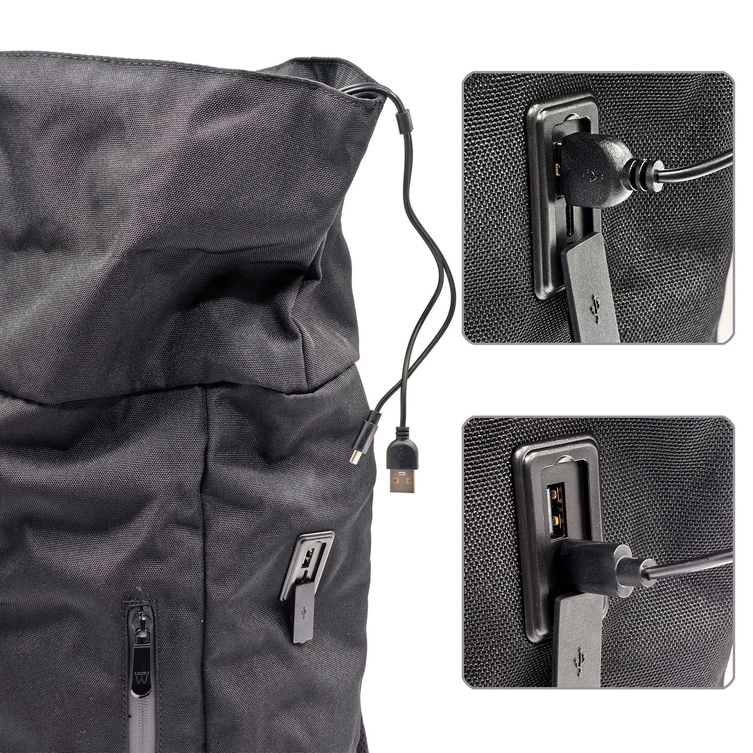 Mochila para Portátil Ewent EW2536 Trendy Roll 17,3" 34L rPET Oxford 900D Impermeável Preto - Imagem 7