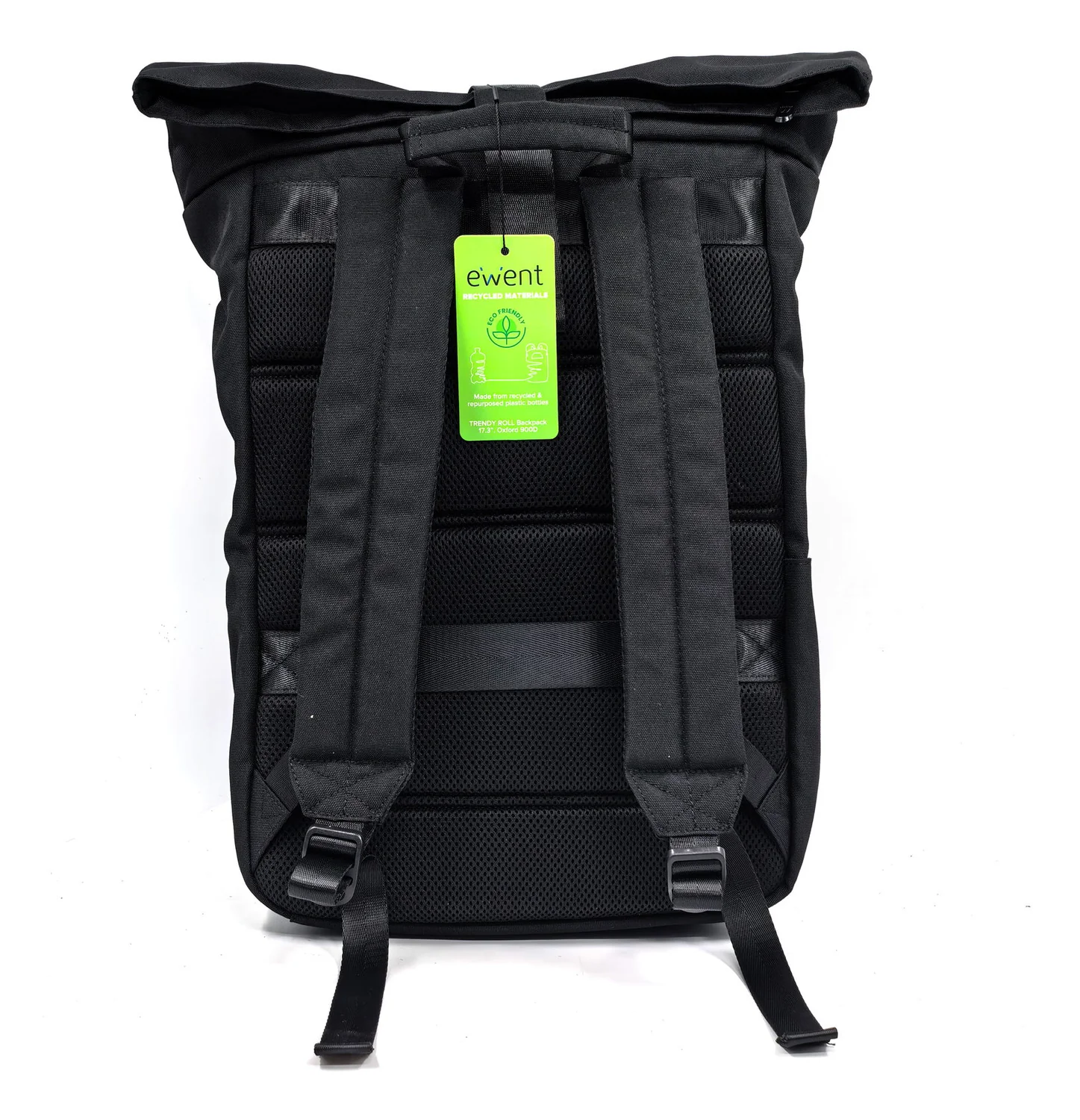Mochila para Portátil Ewent EW2536 Trendy Roll 17,3" 34L rPET Oxford 900D Impermeável Preto - Imagem 2