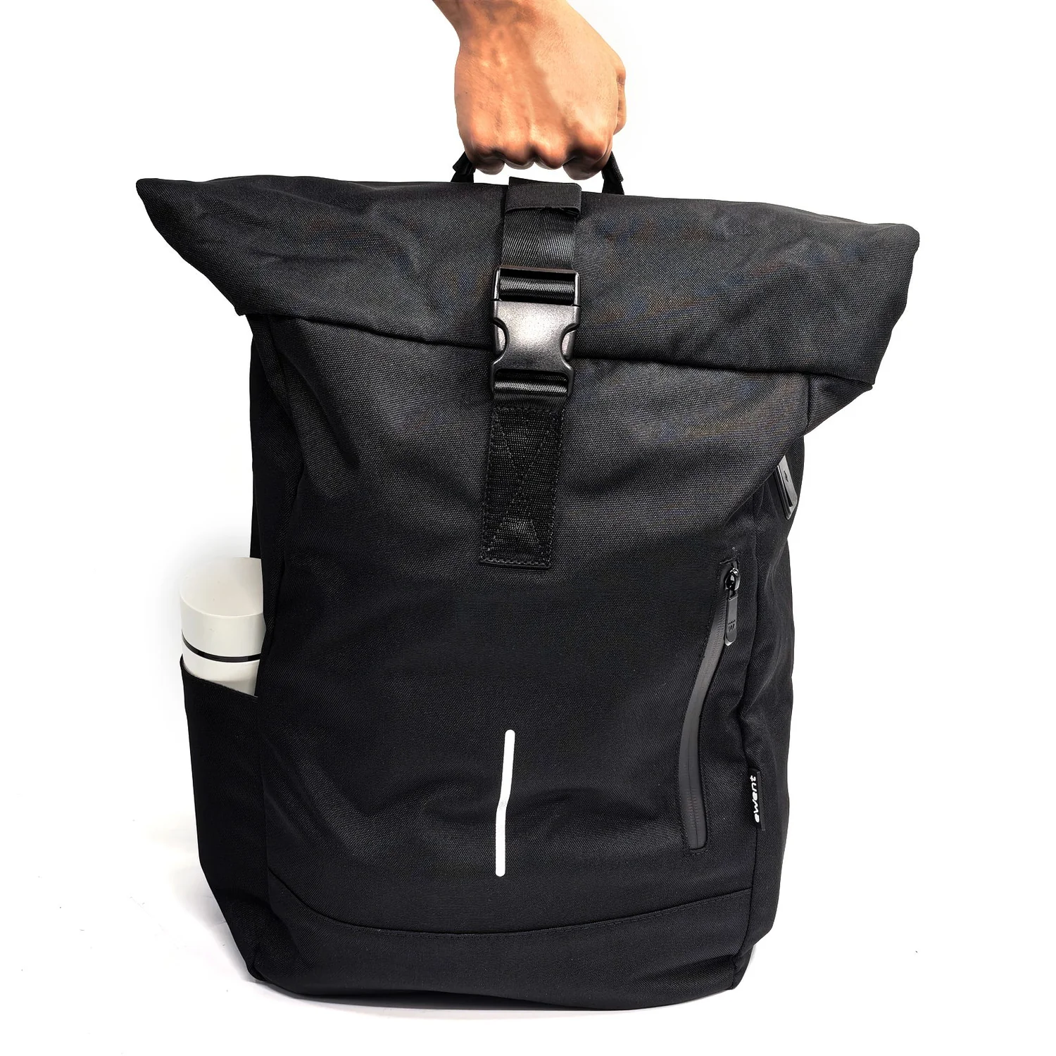 Mochila para Portátil Ewent EW2536 Trendy Roll 17,3" 34L rPET Oxford 900D Impermeável Preto - Imagem 8