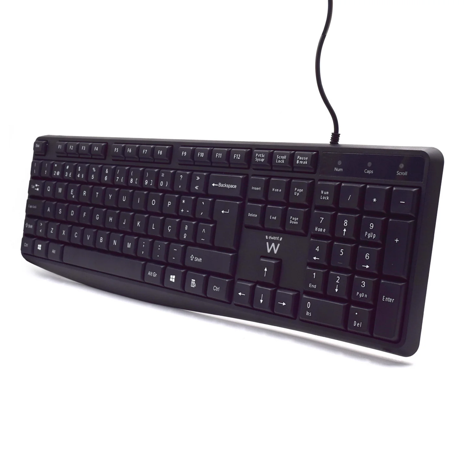 Teclado com fios Ewent EW3002 Professional USB QWERTY português teclas silenciosas preto - Imagem 2