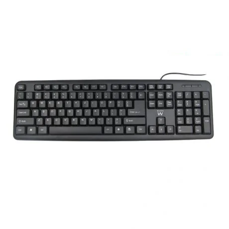 Teclado com fios Ewent EW3112 USB e PS/2 QWERTY português slim hotkeys preto