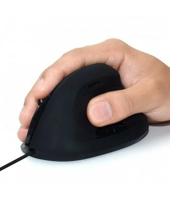 Rato vertical ergonómico com fios Ewent EW3157 USB ótico 1800 dpi ajustável 5 botões preto - Imagem 4