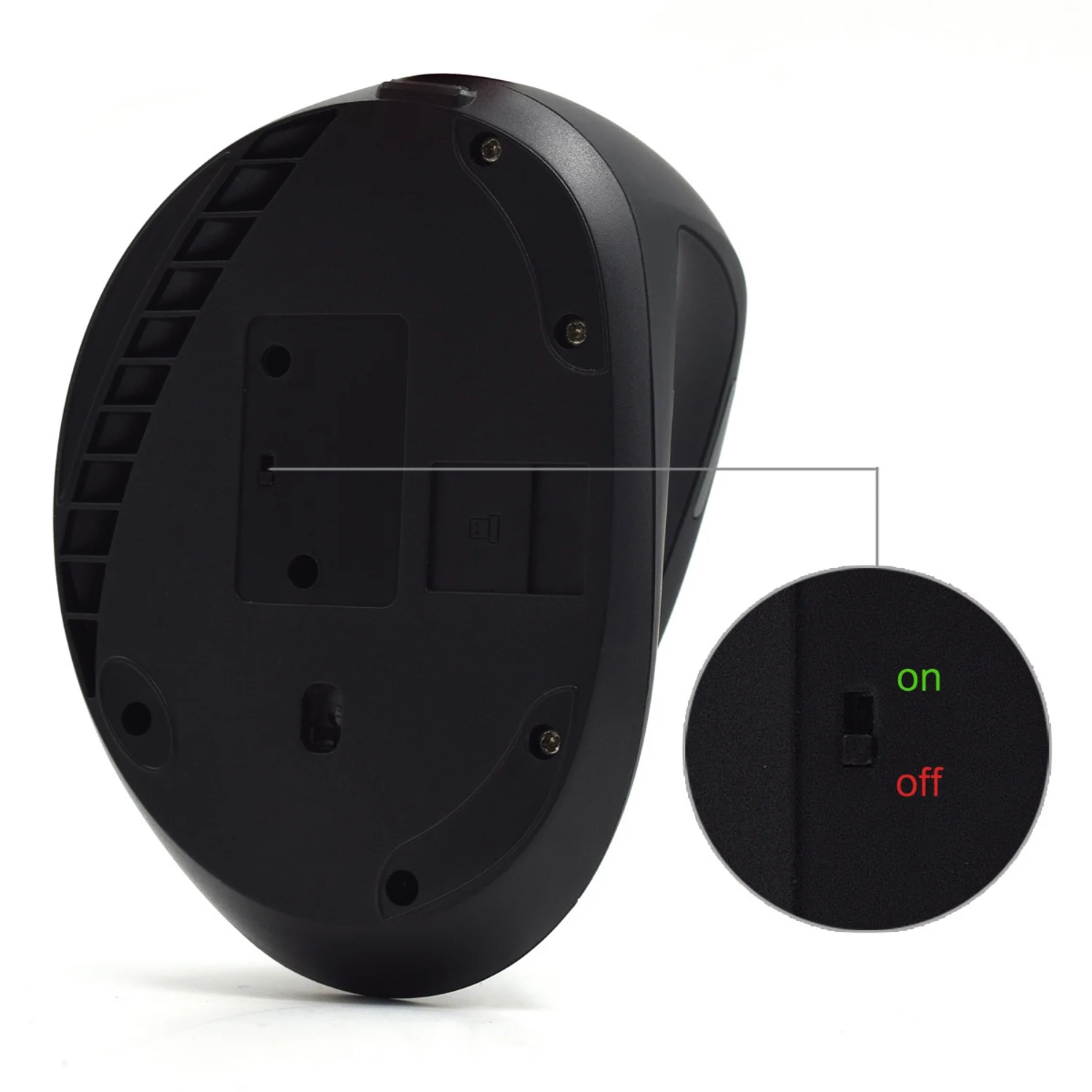 Rato Ergonómico Vertical Sem Fios Ewent EW3158, 5 Botões, DPI 800/1200/1600, RF Wireless, Preto - Imagem 2