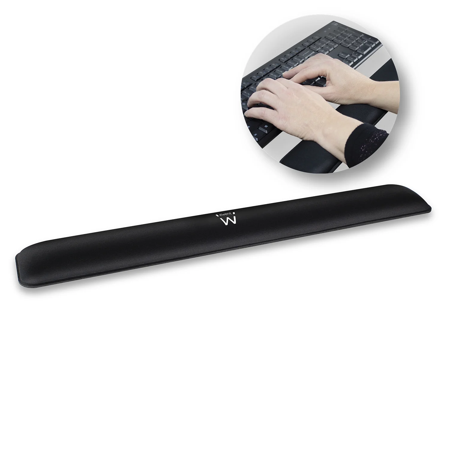 Apoio de pulso ergonómico para teclado Ewent EW3180 em poliéster e borracha preto 462 mm - Imagem 3