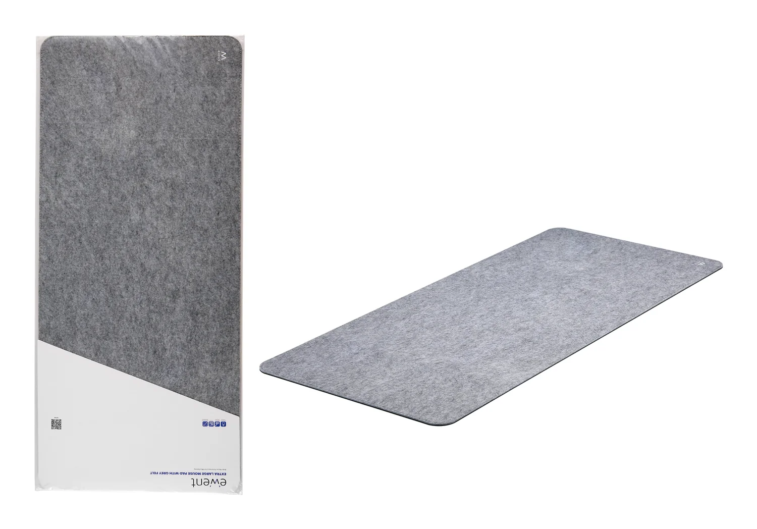 Tapete de Rato Extra-Large Ewent EW3185, 900x400x3mm, Feltro com Base Antiderrapante, Cinzento - Imagem 2