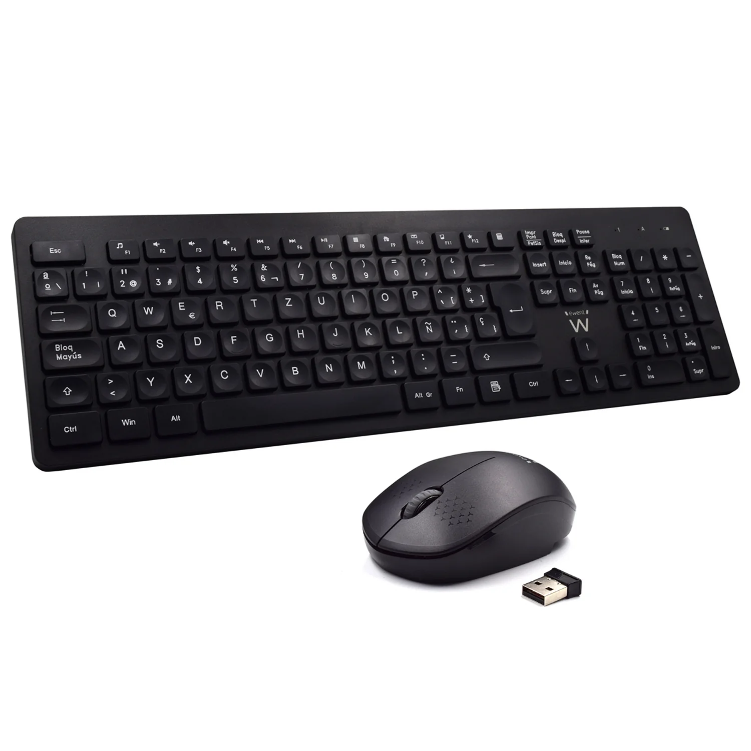 Kit teclado e rato sem fios Ewent EW3258 QWERTY PT silencioso 1600DPI preto
