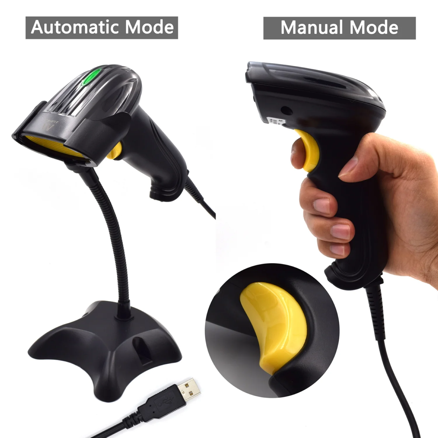 Leitor códigos de barras Ewent EW3400 portátil 1D laser USB com fios preto - Imagem 5