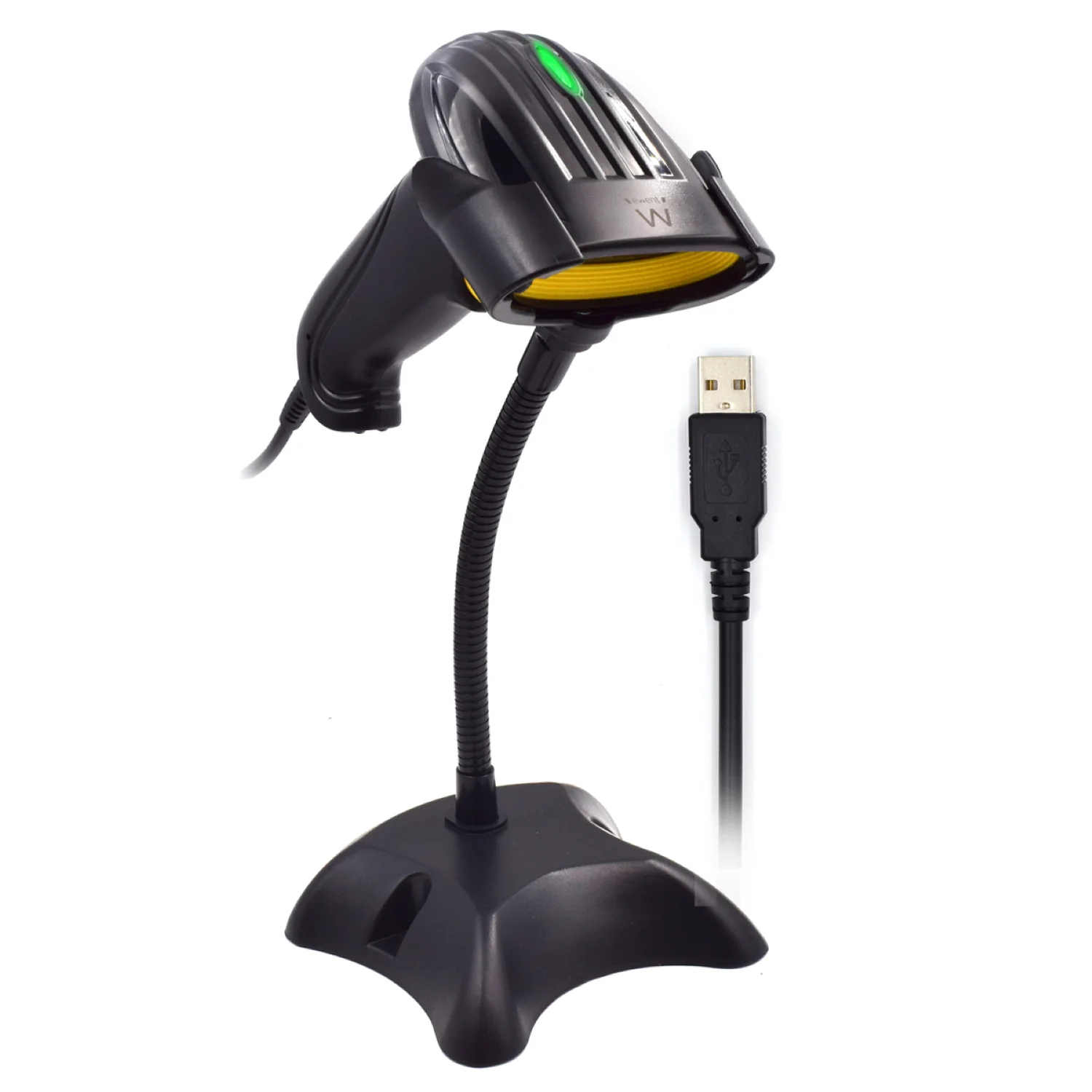 Leitor códigos de barras Ewent EW3400 portátil 1D laser USB com fios preto