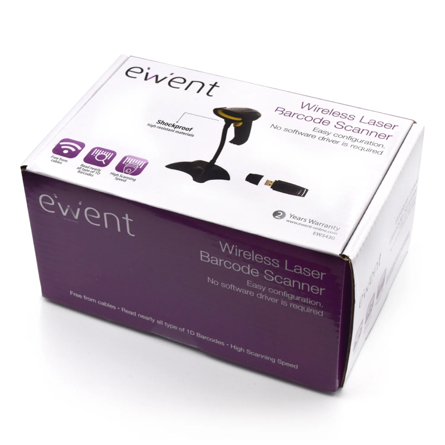 Leitor de Código de Barras Ewent EW3430 Wireless 1D LED USB Preto - Imagem 9
