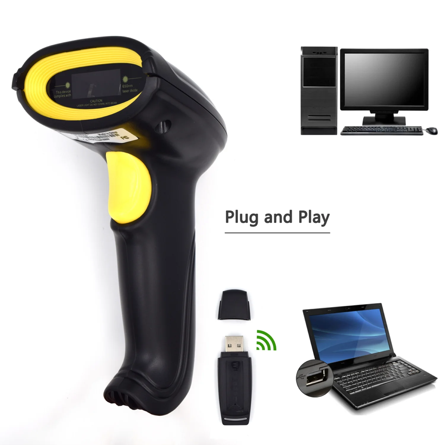 Leitor de Código de Barras Ewent EW3430 Wireless 1D LED USB Preto - Imagem 5
