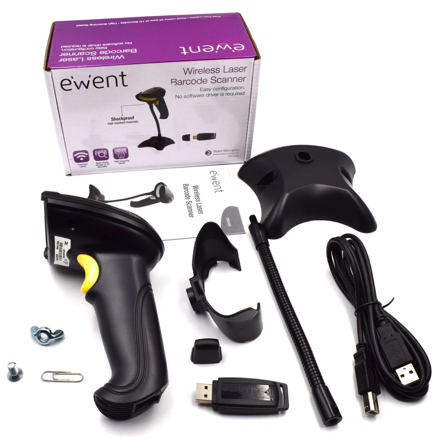 Leitor de Código de Barras Ewent EW3430 Wireless 1D LED USB Preto - Imagem 8