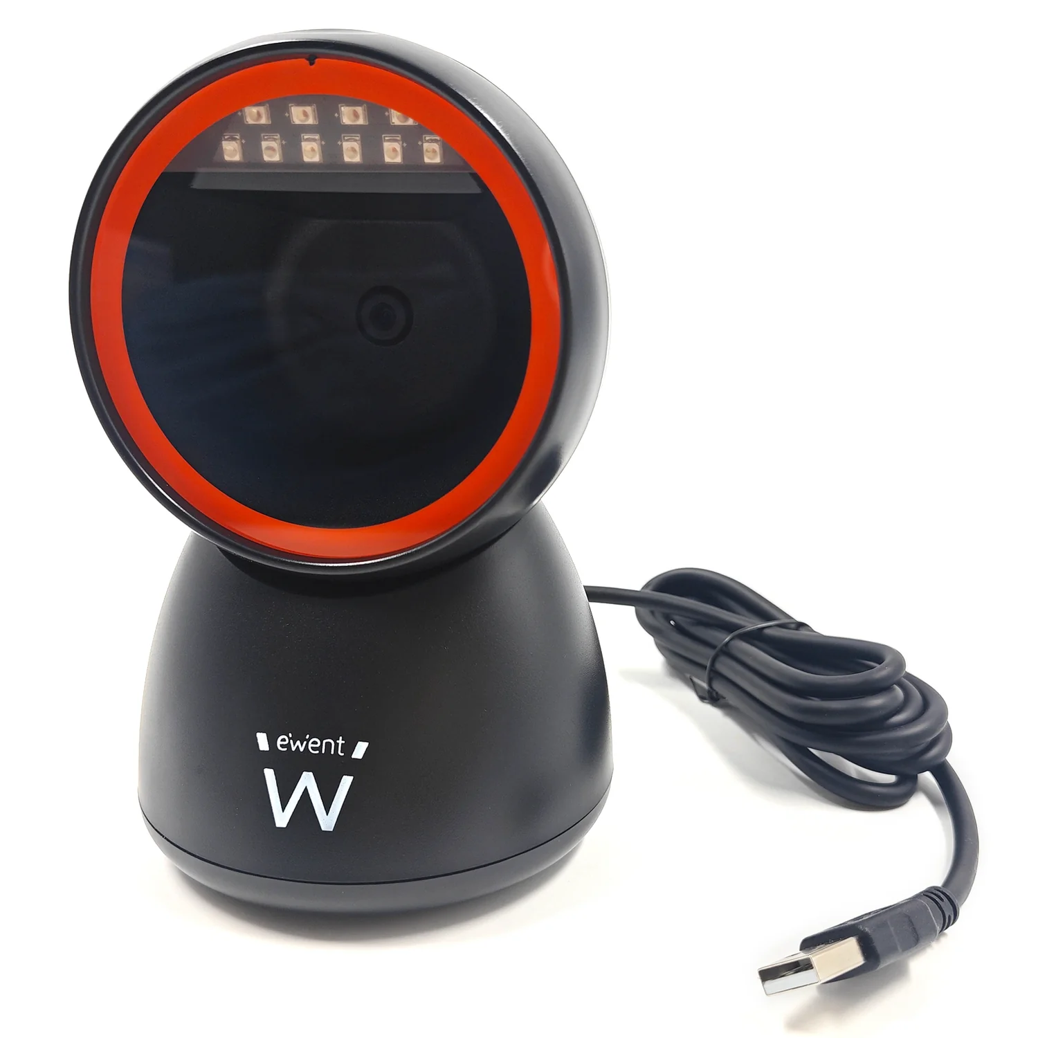 Leitor códigos de barras Ewent EW3450 fixo 1D/2D QR hands-free USB CMOS preto