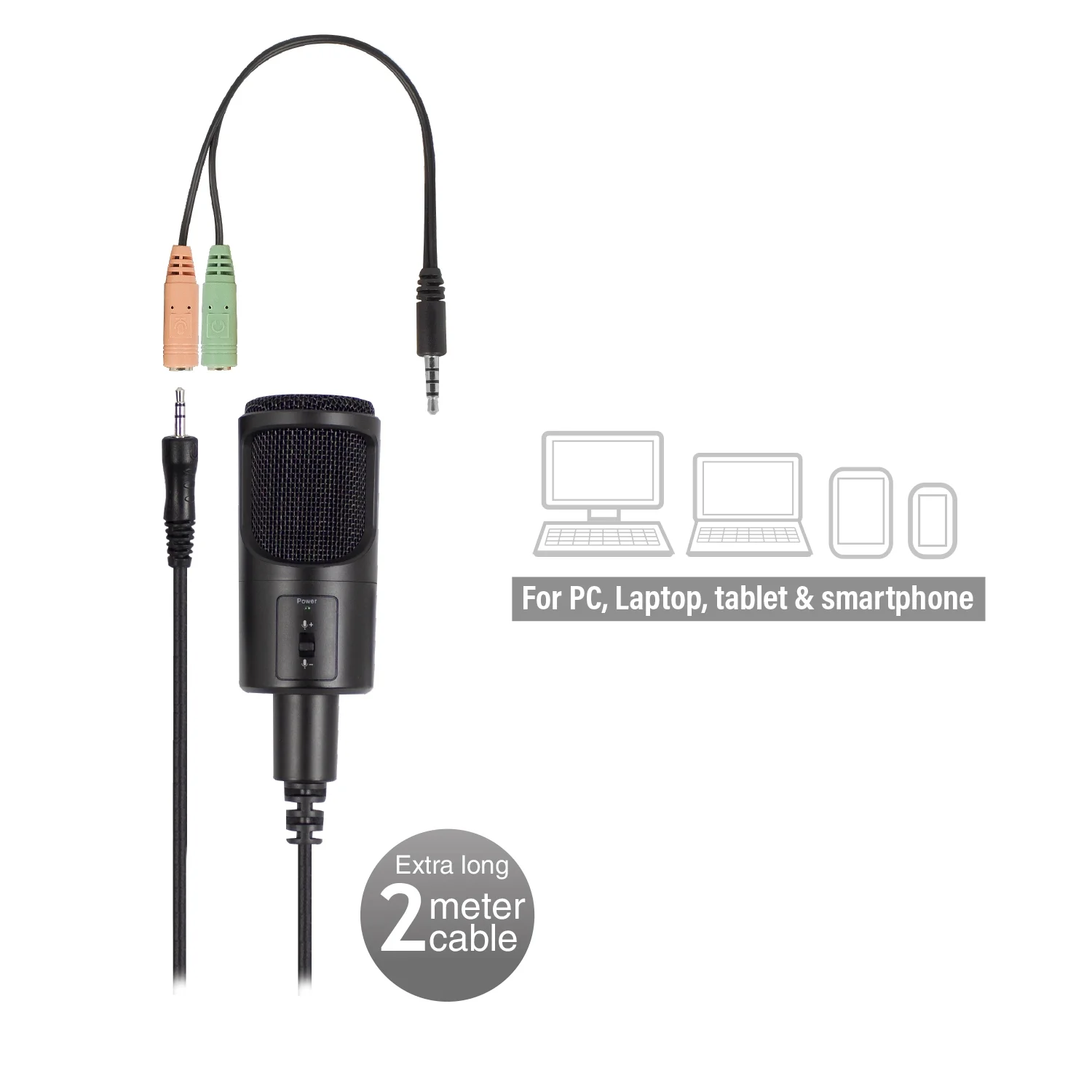 Microfone multimedia Ewent EW3552 com cancelamento de ruido jack 3.5mm preto - Imagem 3
