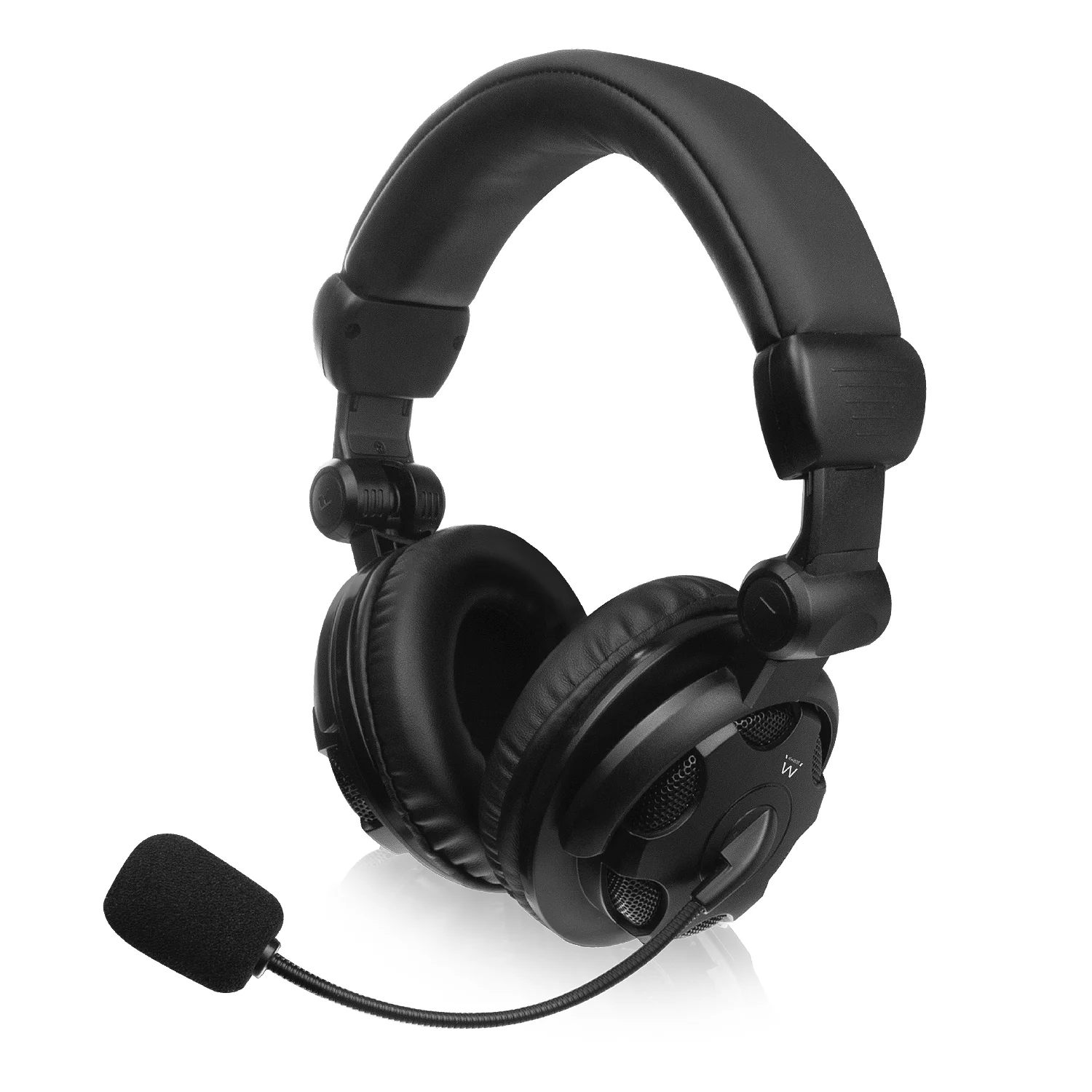Auscultadores com Microfone Ewent EW3564 Estéreo com Fio Jack 3.5mm Controlo de Volume Dobráveis Preto