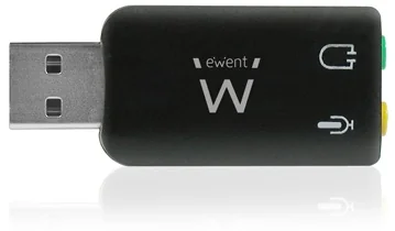 Placa de som USB Ewent EW3751 adaptador 5.1 canais virtual 3D plug and play