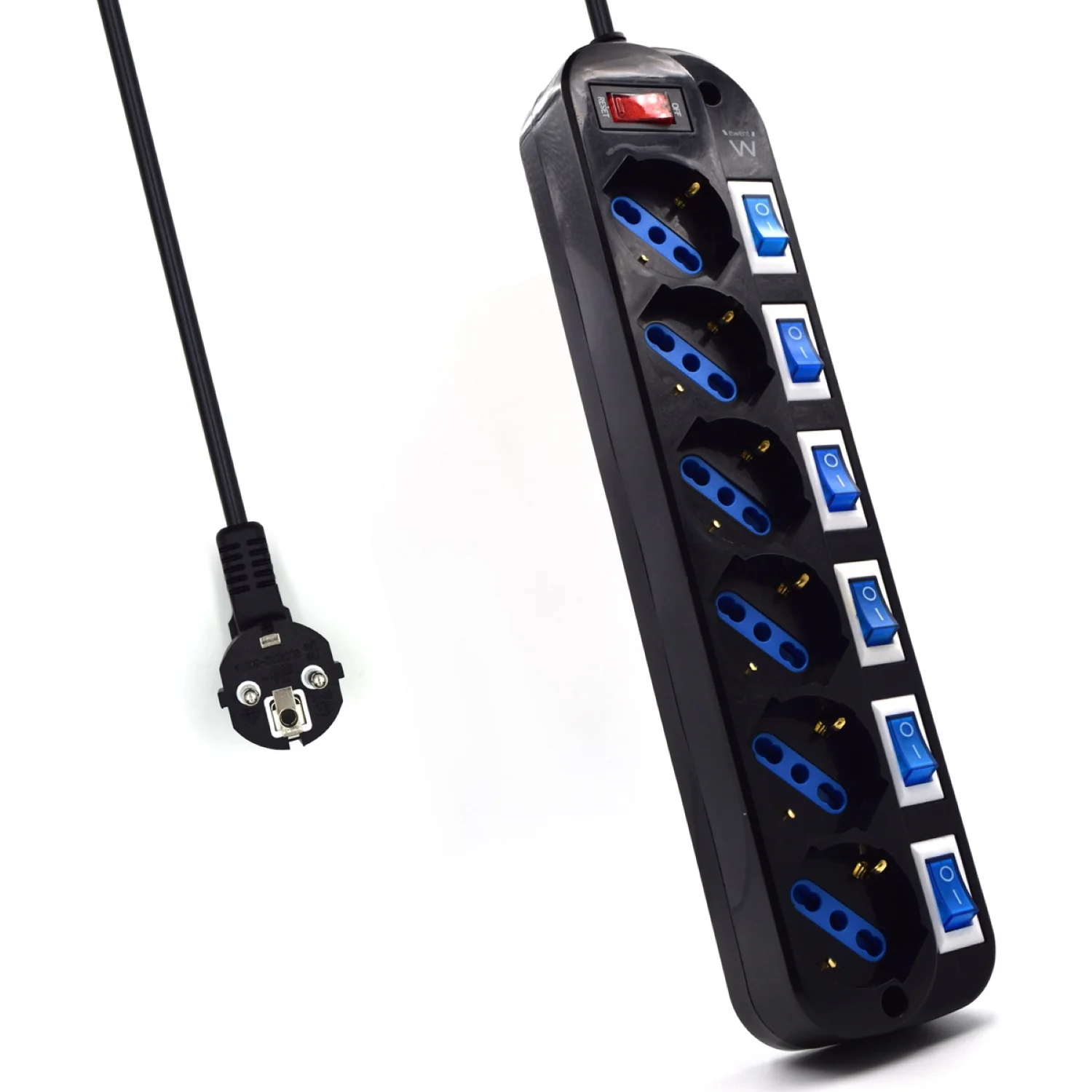 Tomada multipla Ewent EW3851 6 entradas com protecao e interruptores cabo 1.5m
