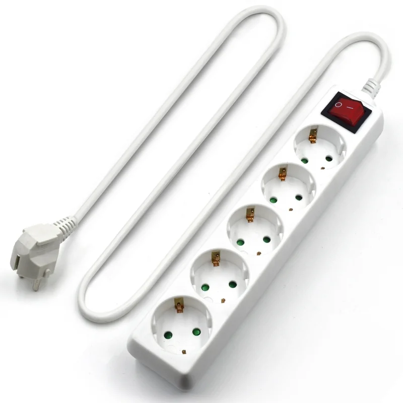 Tomada múltipla Ewent EW3916 5 saídas Schuko interruptor luminoso cabo 1,5m branca - Imagem 3