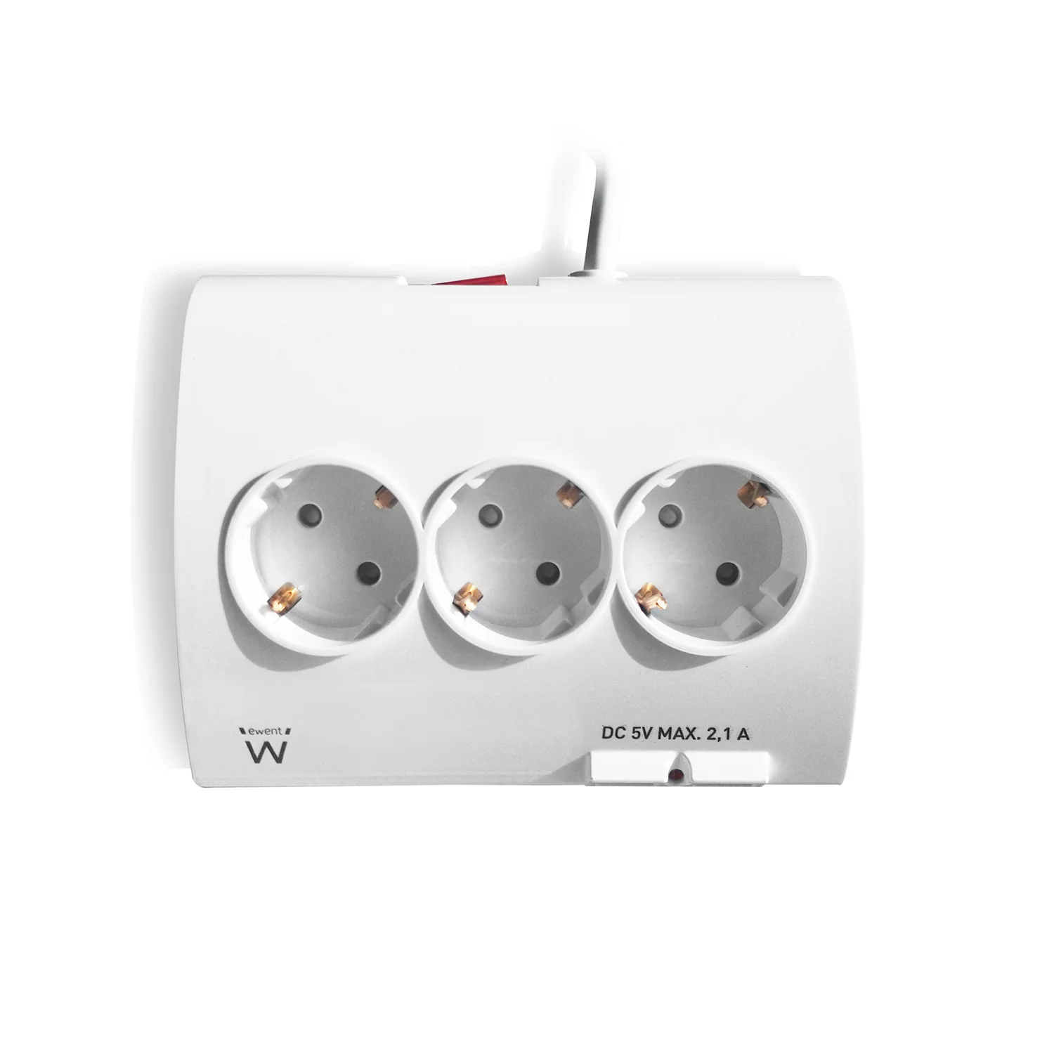 Tomada Múltipla 5 Entradas Ewent EW3935 com 2 Portas USB Cabo 1.5m Branco - Imagem 4