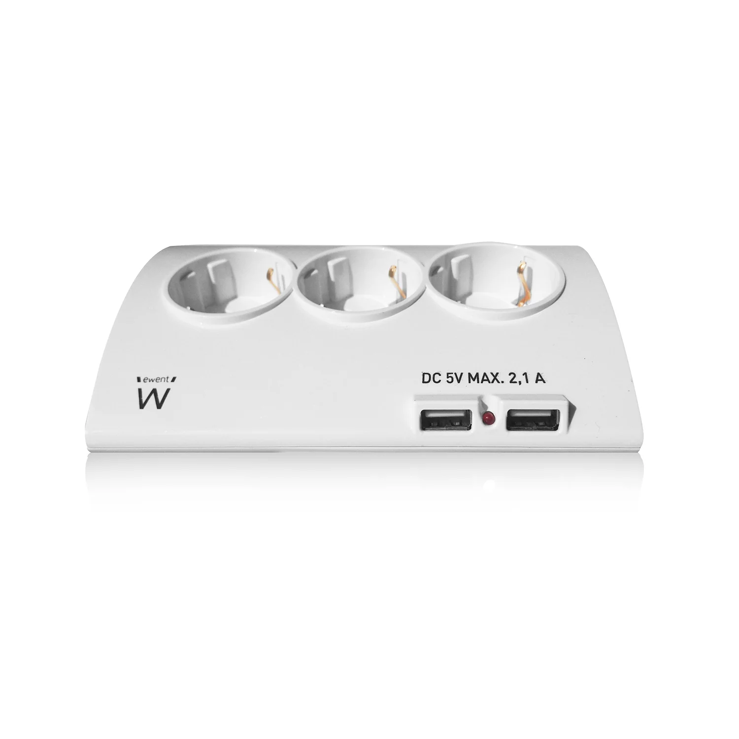 Tomada Múltipla 5 Entradas Ewent EW3935 com 2 Portas USB Cabo 1.5m Branco - Imagem 3