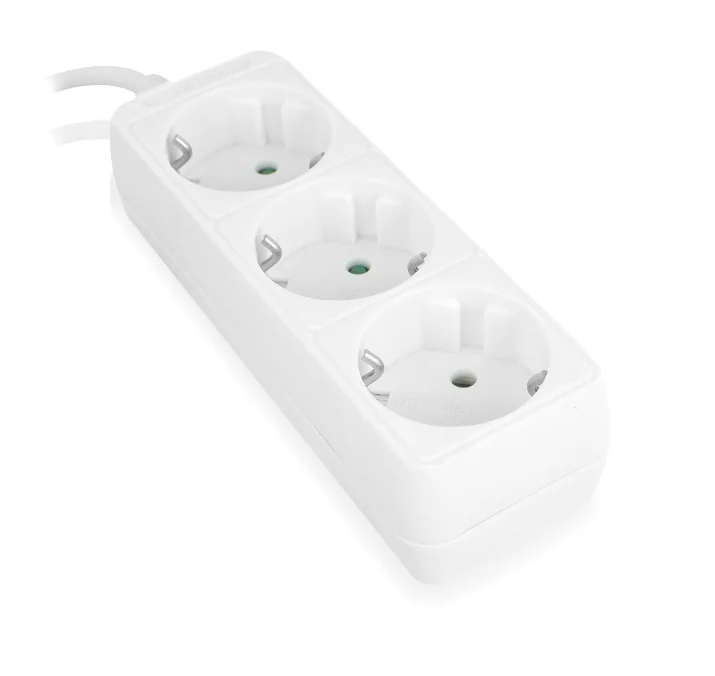 Tomada múltipla Ewent EW3958 3 saídas Schuko CEE 7/4 cabo 1,5m branca - Imagem 3