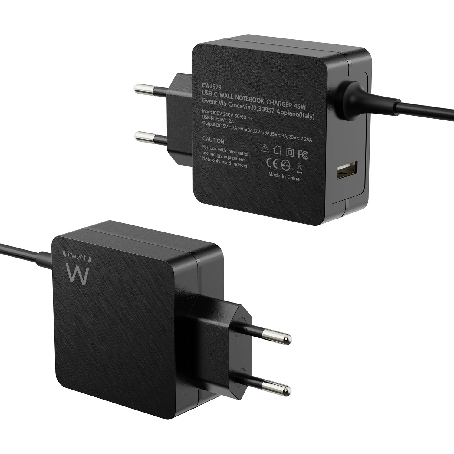 Carregador USB-C Ewent EW3979 45W Power Delivery + Porta USB-A Carregamento Rápido - Imagem 2