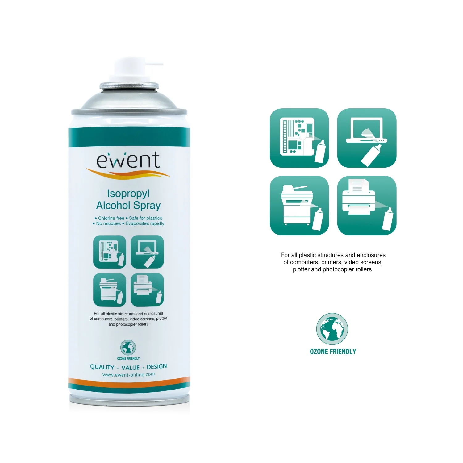 Spray de álcool isopropílico Ewent EW5611 400 ml para limpeza eletrónica - Imagem 2